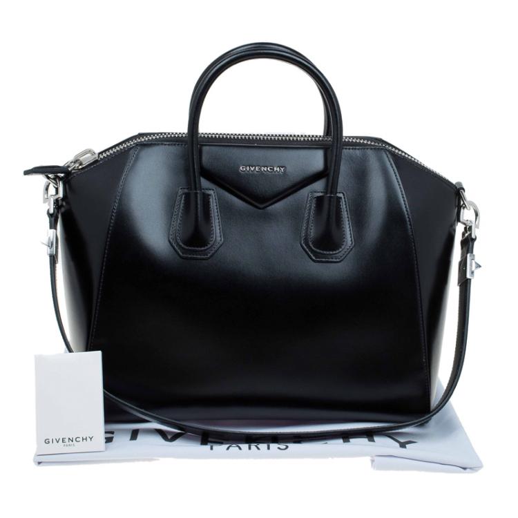 Pre Owned Givenchy Black Leather Medium Antigona Satchel
