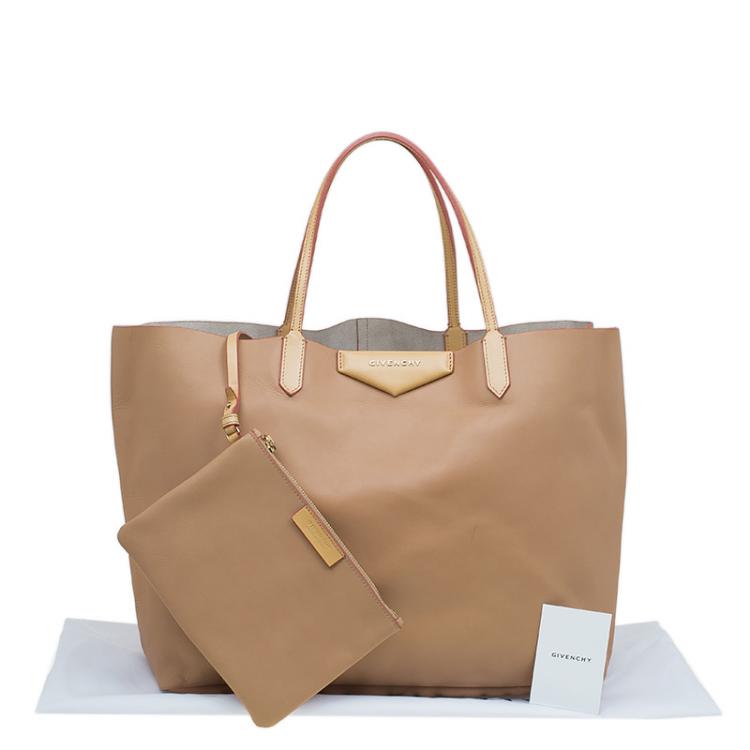 Pre Owned Givenchy Tan Leather Large Antigona Shopping Tote