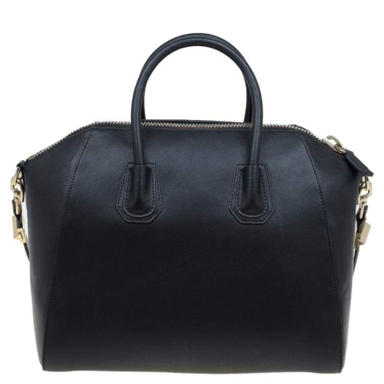 Pre Owned Givenchy Black Leather Medium Antigona Satchel