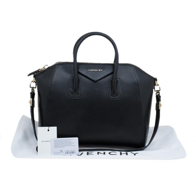 Pre Owned Givenchy Black Leather Medium Antigona Satchel