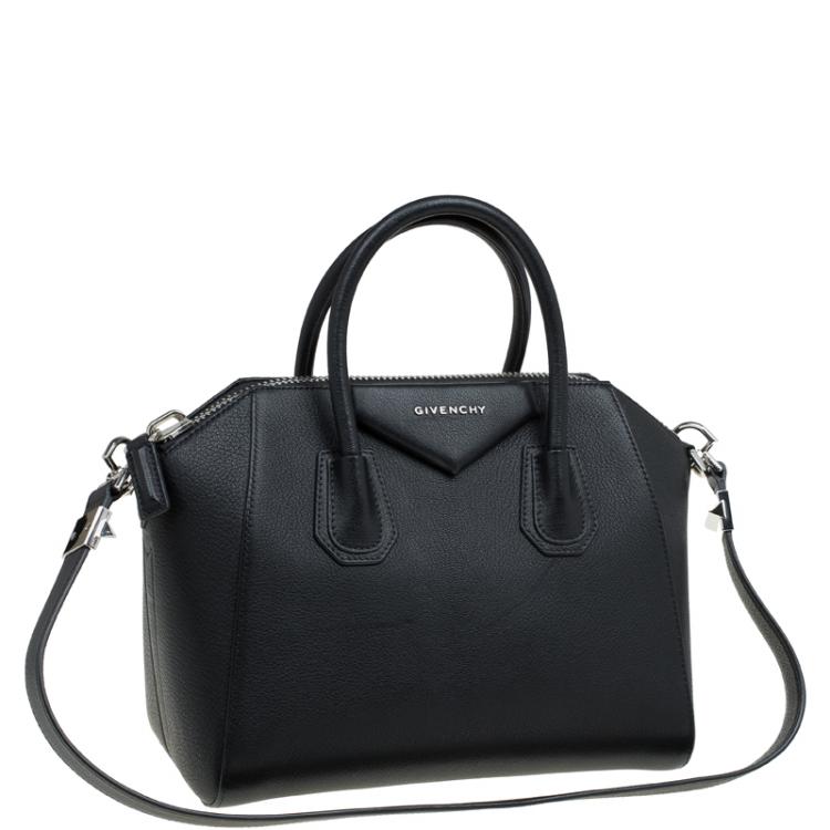 Pre Owned Givenchy Black Leather Small Antigona Satchel