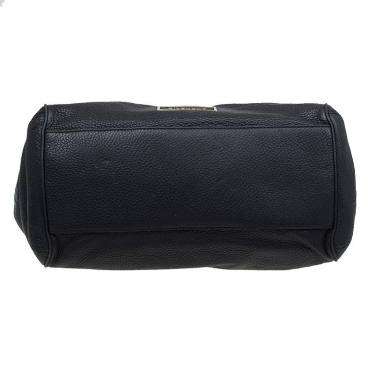 Pre Owned Givenchy Black Pebbled Leather Bugatti Satchel