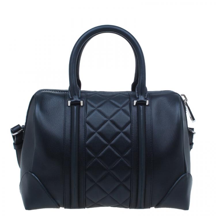 Pre Owned Givenchy Black Quilted Leather Medium Lucrezia Duffle Bag