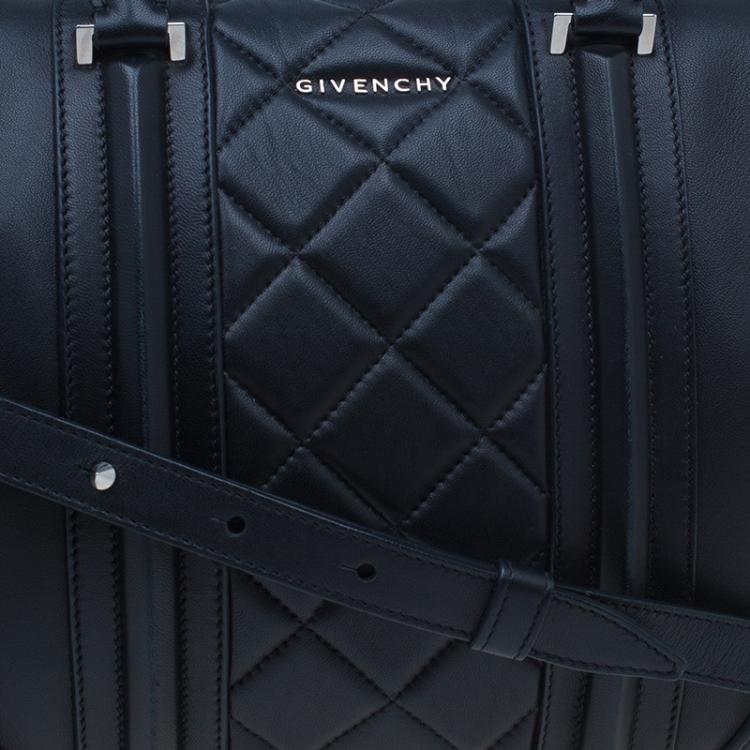 Pre Owned Givenchy Black Quilted Leather Medium Lucrezia Duffle Bag