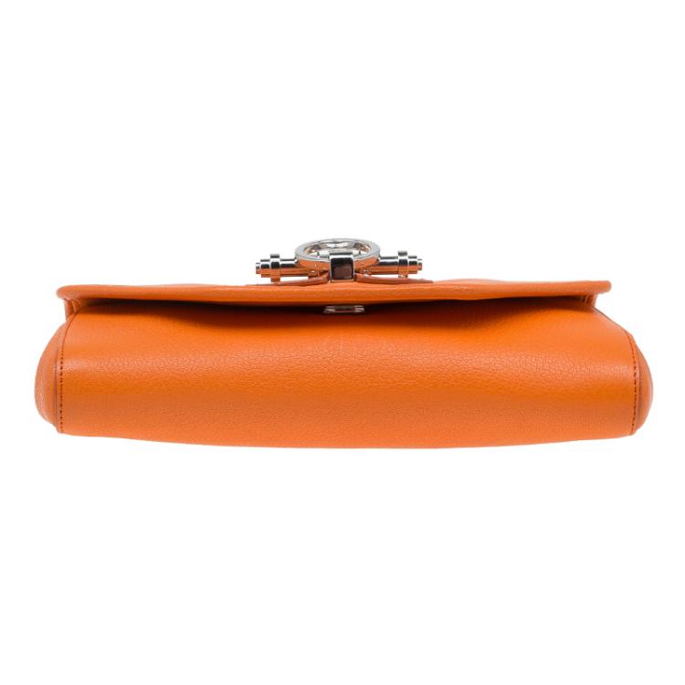 Pre Owned Givenchy Orange Leather Obsedia Shoulder Bag