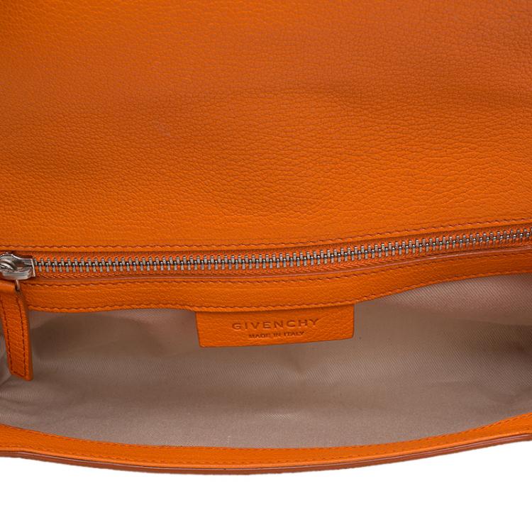 Pre Owned Givenchy Orange Leather Obsedia Shoulder Bag