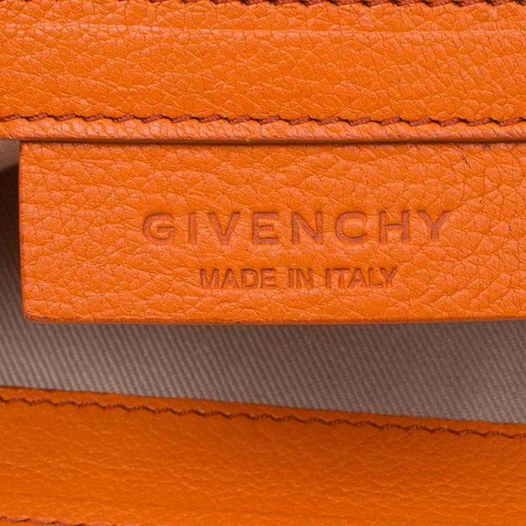 Pre Owned Givenchy Orange Leather Obsedia Shoulder Bag