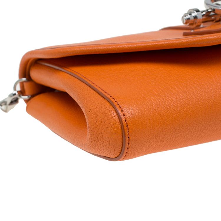 Pre Owned Givenchy Orange Leather Obsedia Shoulder Bag