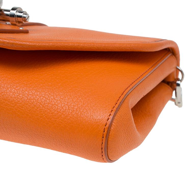 Pre Owned Givenchy Orange Leather Obsedia Shoulder Bag