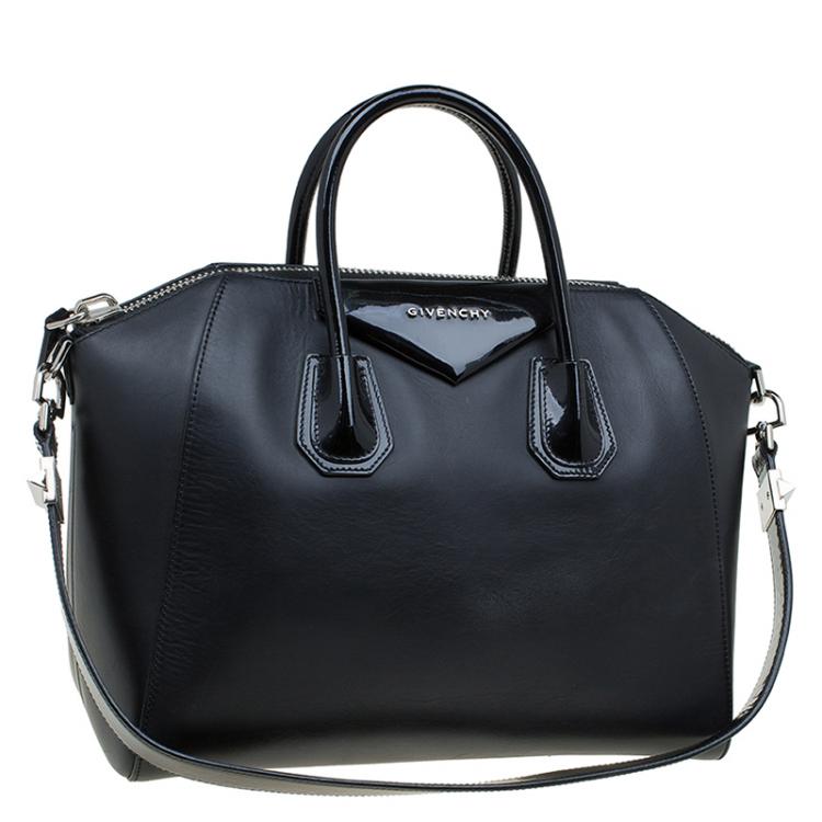 Pre Owned Givenchy Black Leather Medium Antigona Satchel