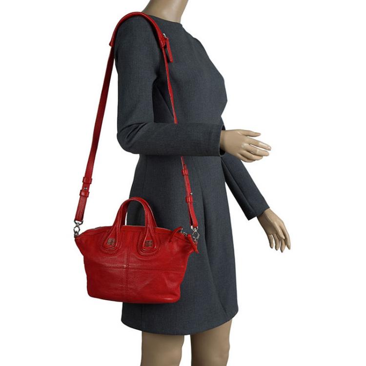 Pre Owned Givenchy Red Leather Small Nightingale Shoulder Bag
