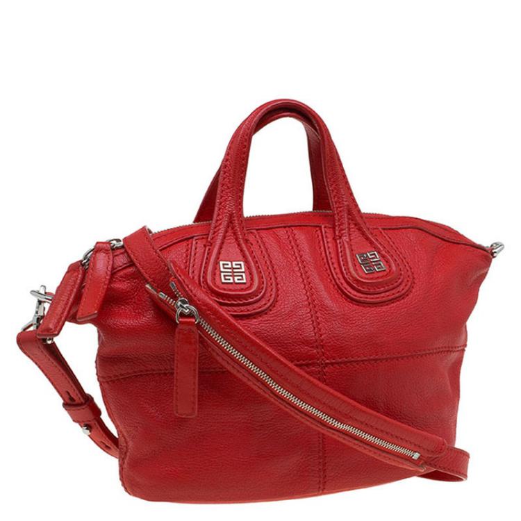 Pre Owned Givenchy Red Leather Small Nightingale Shoulder Bag