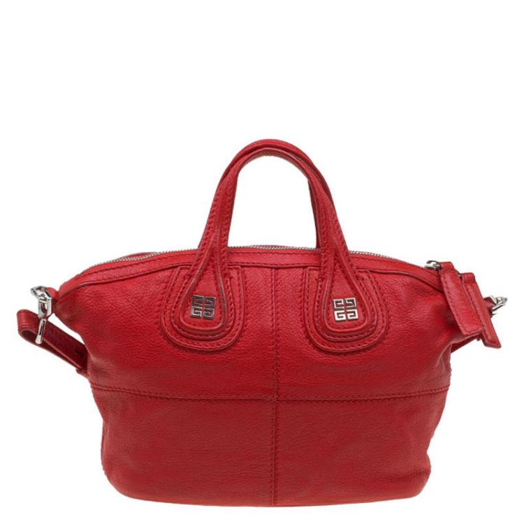Pre Owned Givenchy Red Leather Small Nightingale Shoulder Bag