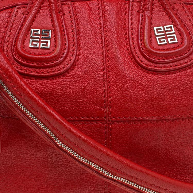Pre Owned Givenchy Red Leather Small Nightingale Shoulder Bag