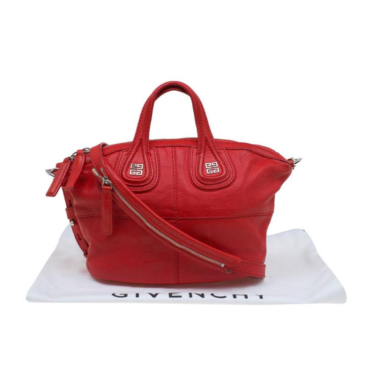 Pre Owned Givenchy Red Leather Small Nightingale Shoulder Bag