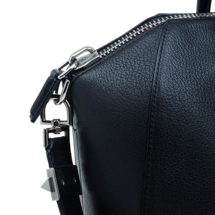 Pre Owned Givenchy Black Leather Medium Antigona Satchel