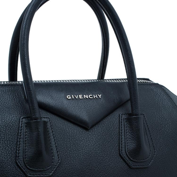 Pre Owned Givenchy Black Leather Medium Antigona Satchel