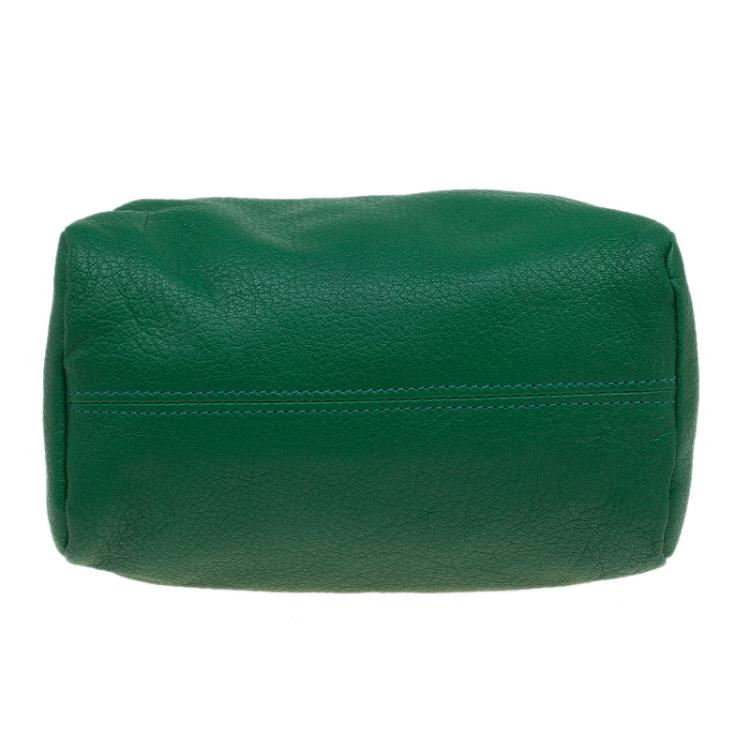 Pre Owned Givenchy Green Leather Pandora Wristlet Clutch