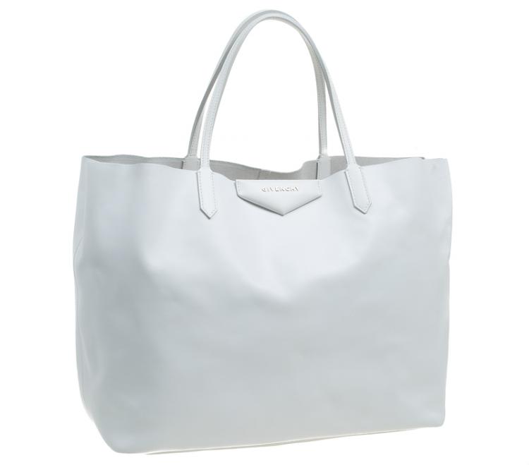 Pre Owned Givenchy White Leather Large Antigona Shopping Tote