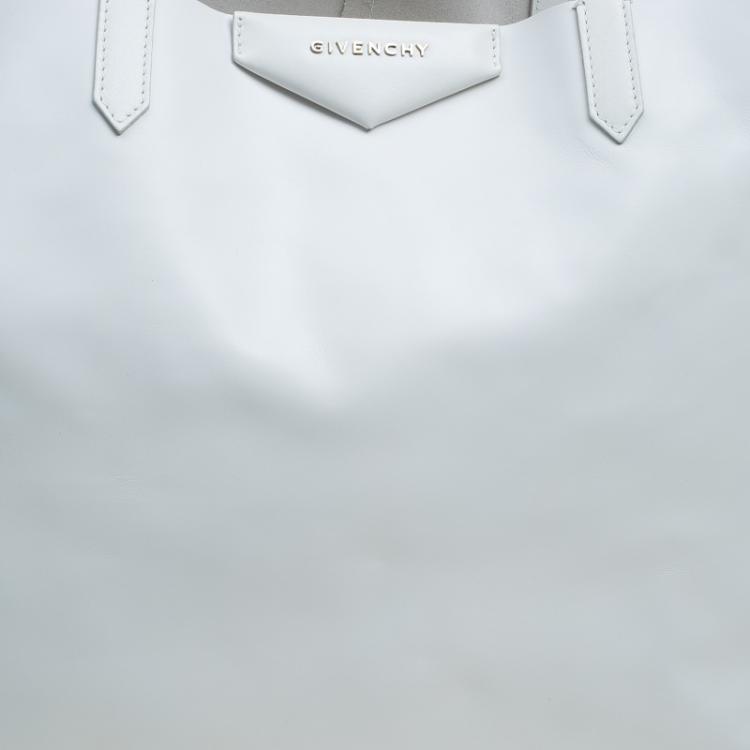 Pre Owned Givenchy White Leather Large Antigona Shopping Tote