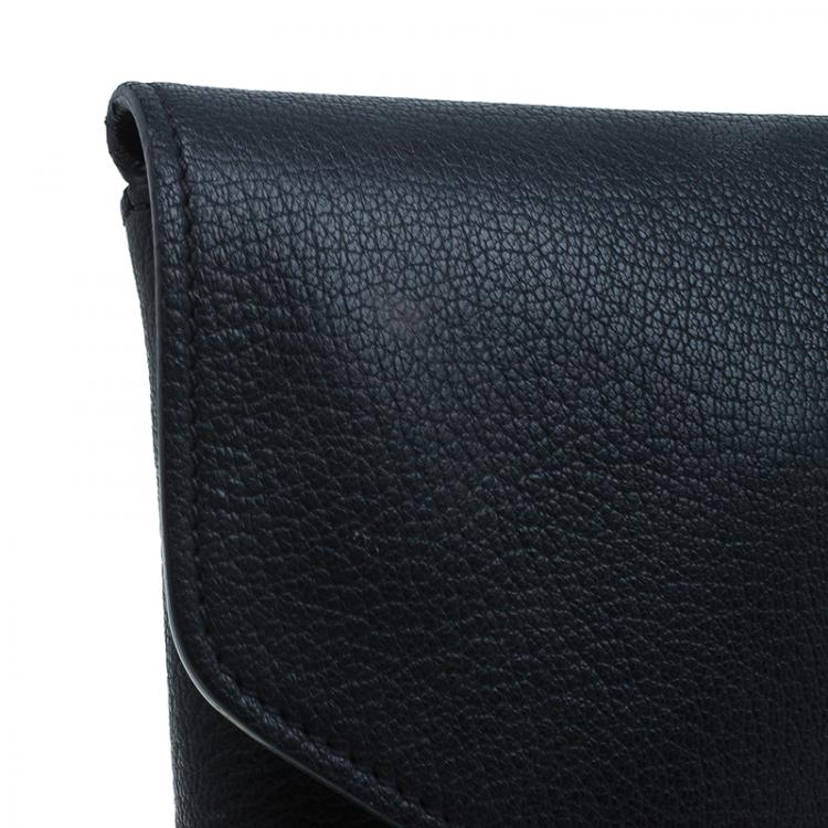 Pre Owned Givenchy Black Leather Medium Antigona Envelope Clutch