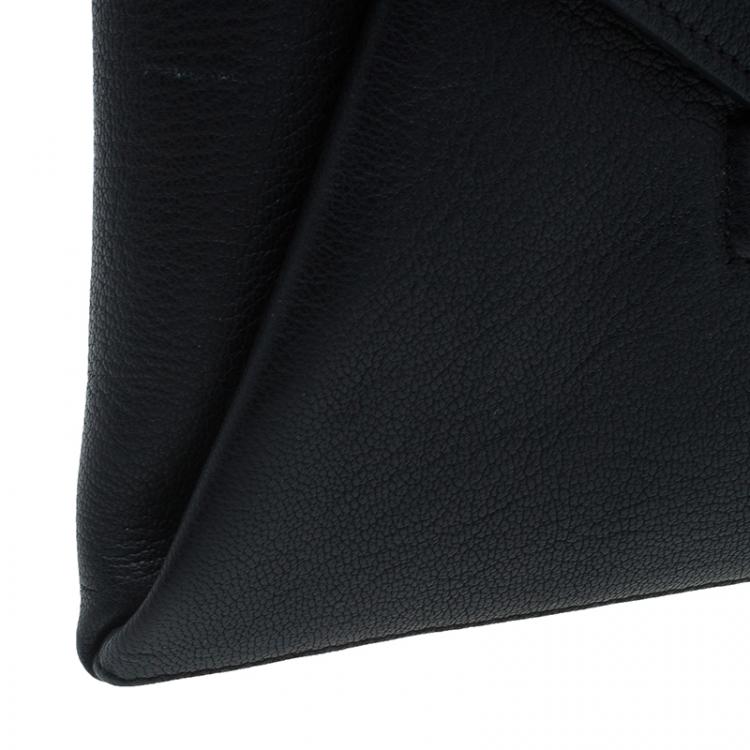 Pre Owned Givenchy Black Leather Medium Antigona Envelope Clutch