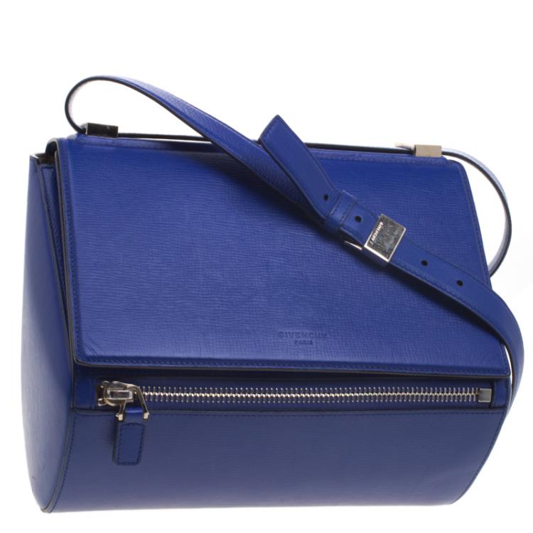Pre Owned Givenchy Blue Leather Medium Pandora Box Bag