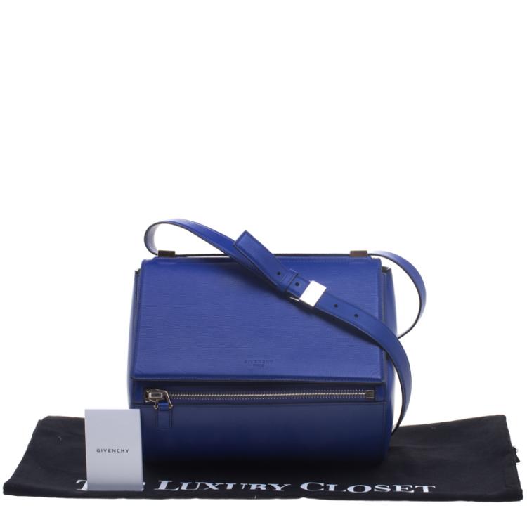 Pre Owned Givenchy Blue Leather Medium Pandora Box Bag