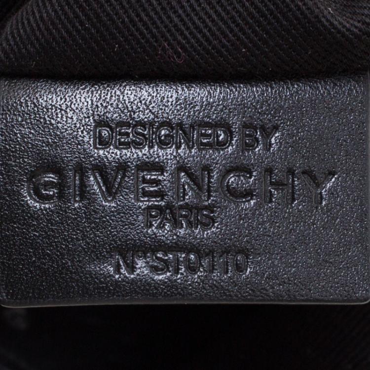 Pre Owned Givenchy Black Nylon and Leather Medium Studded Nightingale Tote