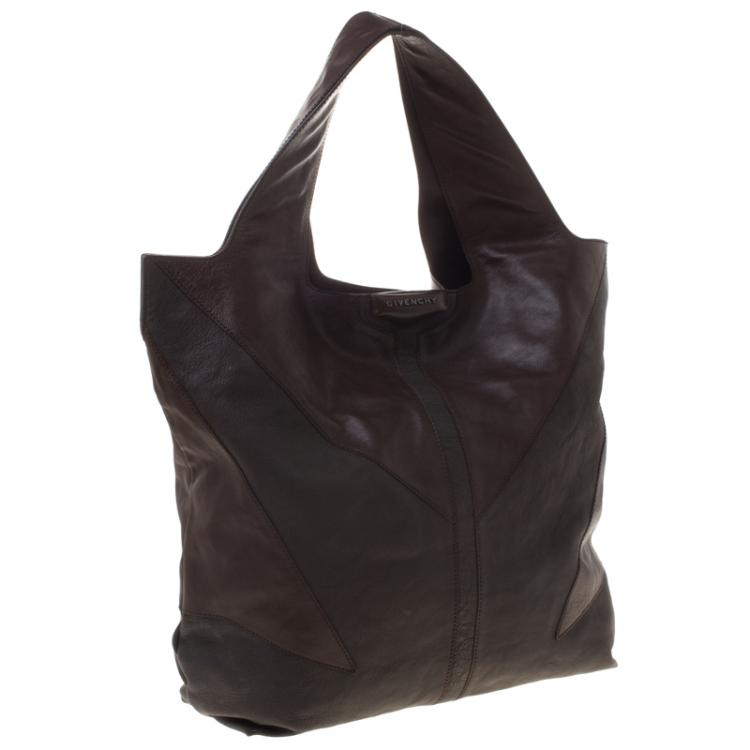 Pre Owned Givenchy Dark Brown Nappa Leather George V Tote