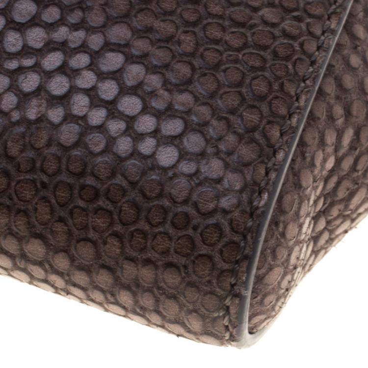 مملوكة مسبقًا Givenchy Grey/Beige Croc and Lizard Embossed Leather Obsedia Shoulder Bag