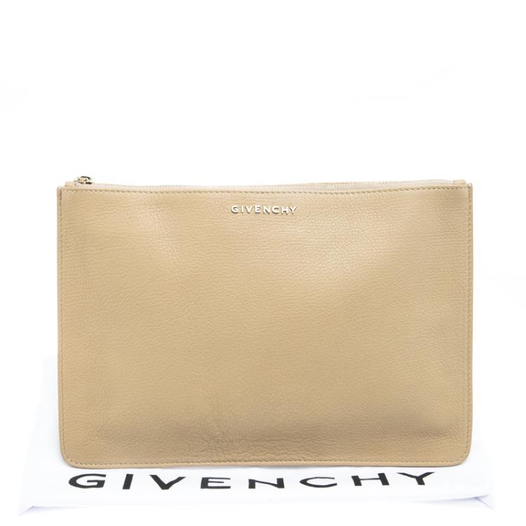 Pre Owned Givenchy Beige Leather Pouch