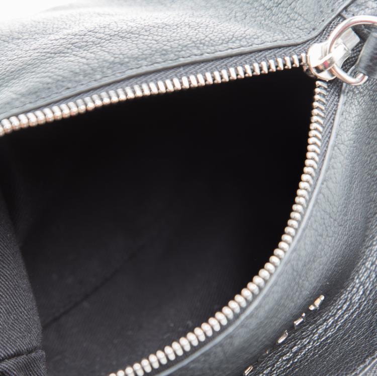 Pre Owned Givenchy Black Leather Pandora Wristlet Clutch