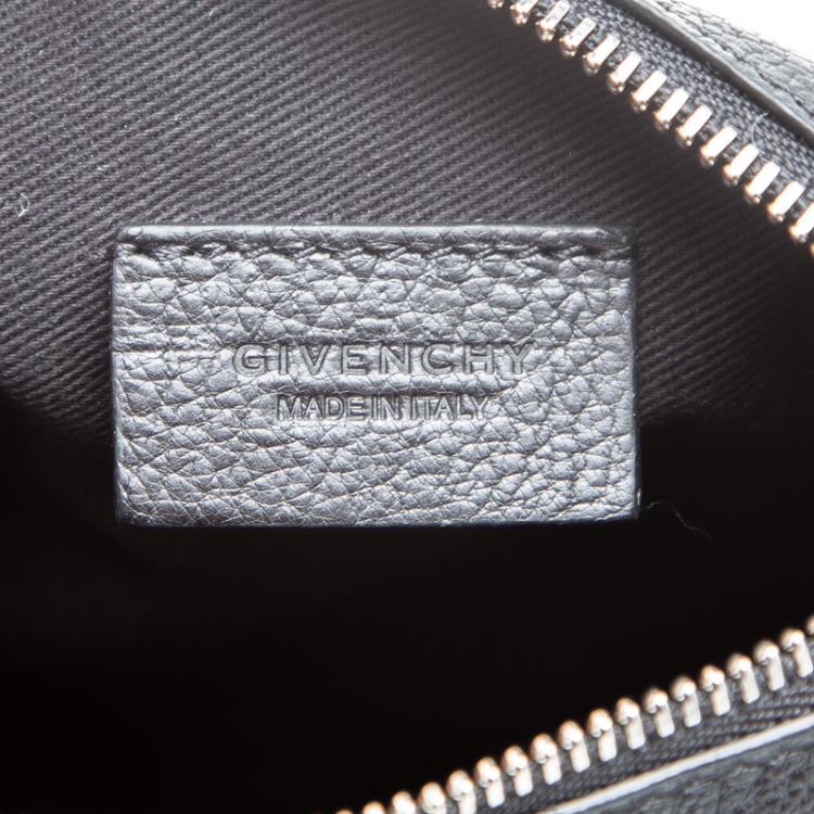Pre Owned Givenchy Black Leather Pandora Wristlet Clutch