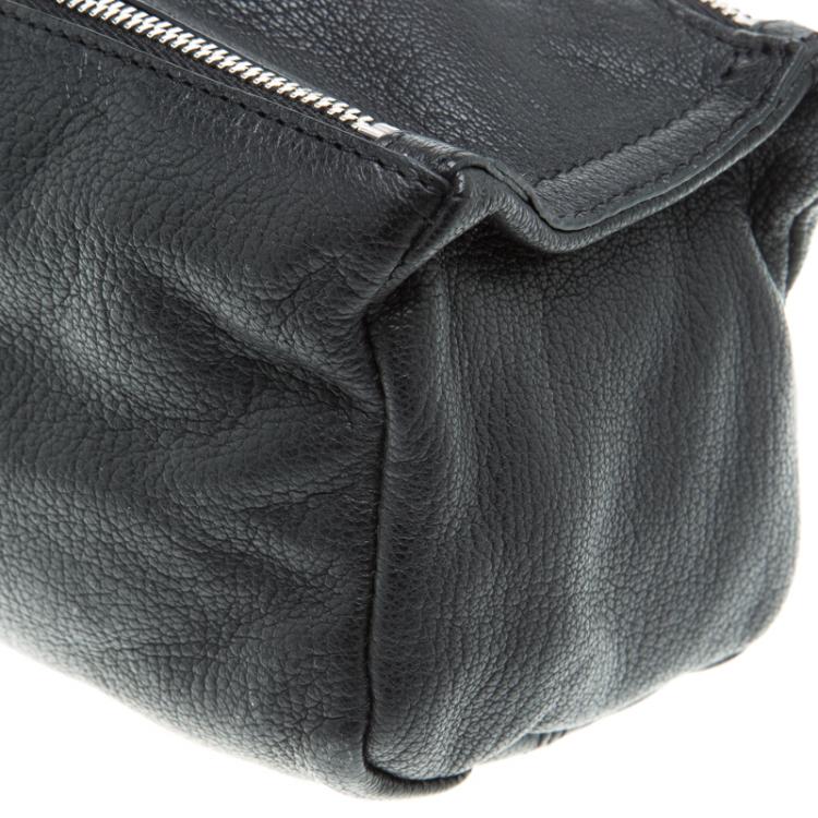 Pre Owned Givenchy Black Leather Pandora Wristlet Clutch