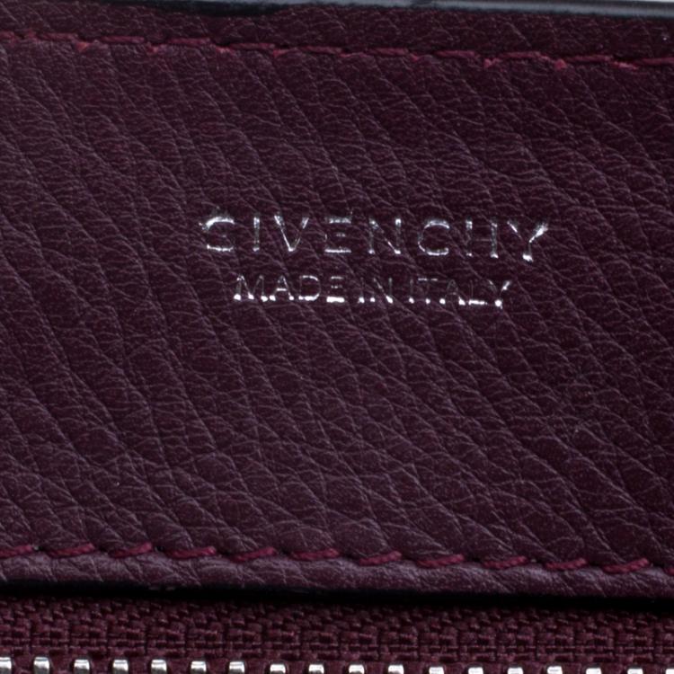 Pre Owned Givenchy Burgundy Leather Medium Obsedia Tote