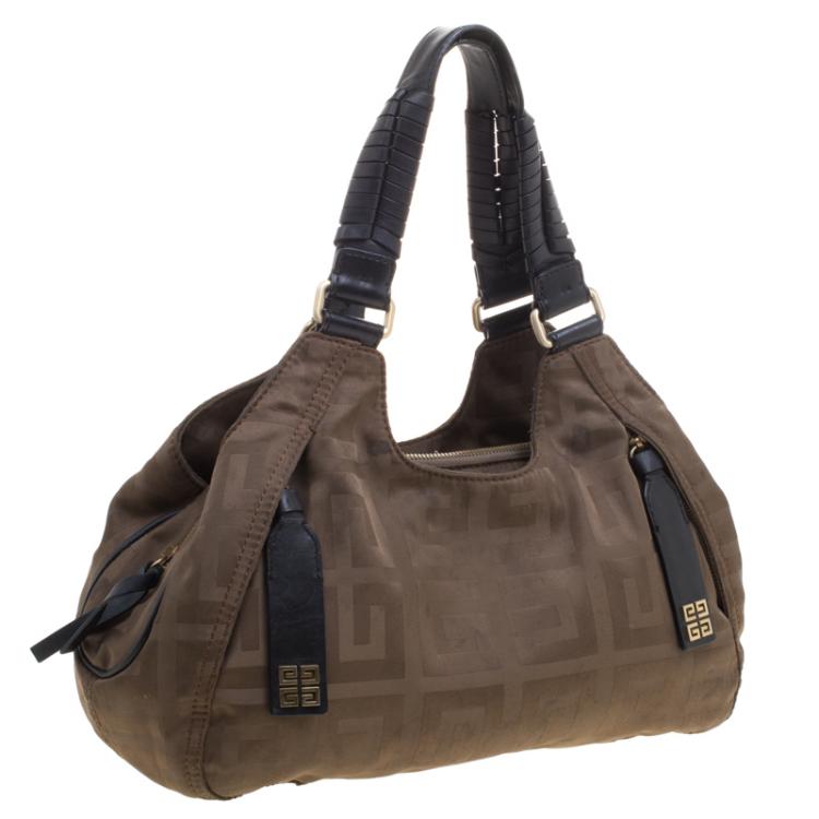 Pre Owned Givenchy Fatigue Green Fabric Hobo