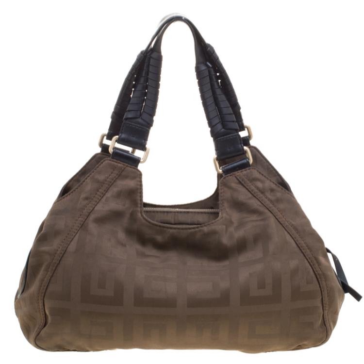 Pre Owned Givenchy Fatigue Green Fabric Hobo