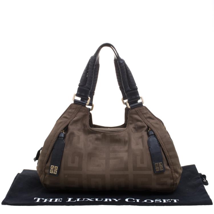 Pre Owned Givenchy Fatigue Green Fabric Hobo