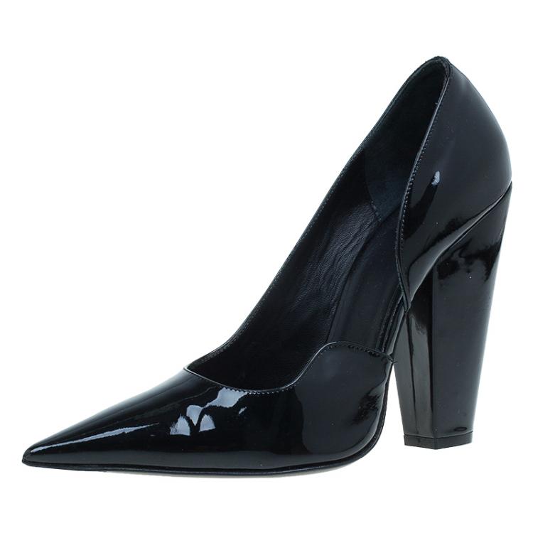 Pre Owned Givenchy Black Patent D'orsay Pumps Size 40