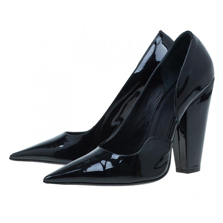 Pre Owned Givenchy Black Patent D'orsay Pumps Size 40