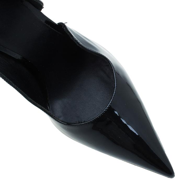 Pre Owned Givenchy Black Patent D'orsay Pumps Size 40