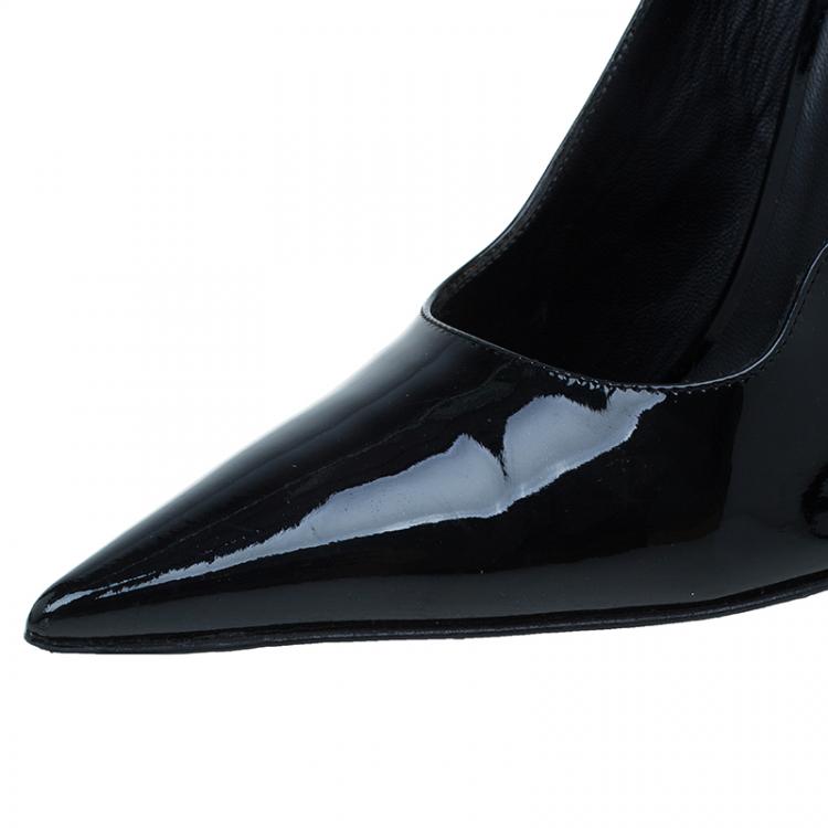 Pre Owned Givenchy Black Patent D'orsay Pumps Size 40