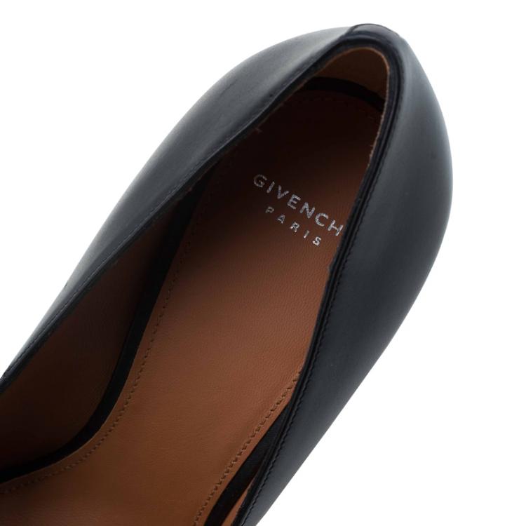 Pre Owned Givenchy Black Leather Lia Pointed Toe Pumps Size 37.5