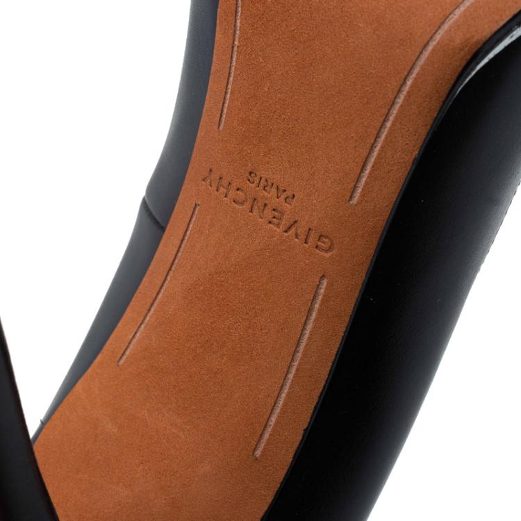 Pre Owned Givenchy Black Leather Lia Pointed Toe Pumps Size 37.5