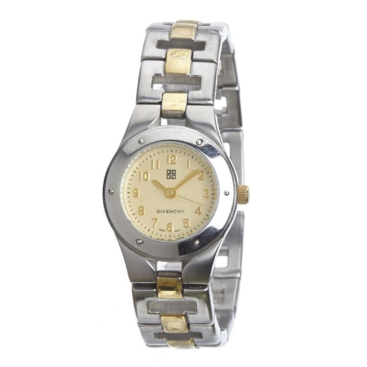 Pre Owned Givenchy Cream Stainless Steel Helanga Women's Wristwatch 26MM