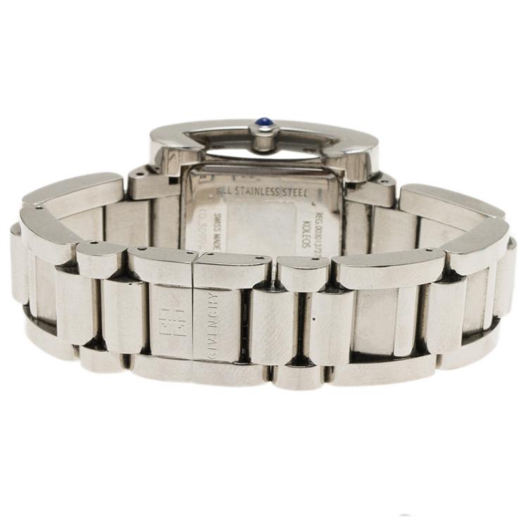 Pre Owned Givenchy Blue Mother of Pearl Stainless Steel Koleos Women's Wristwatch 29MM