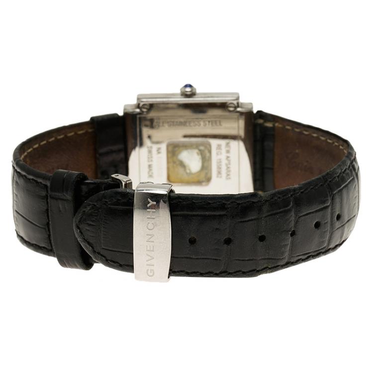 Pre Owned Givenchy White Stainless Steel Diamond Apsaras Women's Wristwatch 26MM