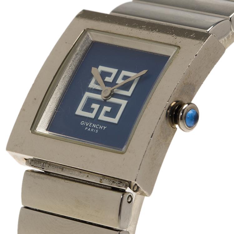 Pre Owned Givenchy Blue Stainless Steel Apsaras Women's Wristwatch 23MM