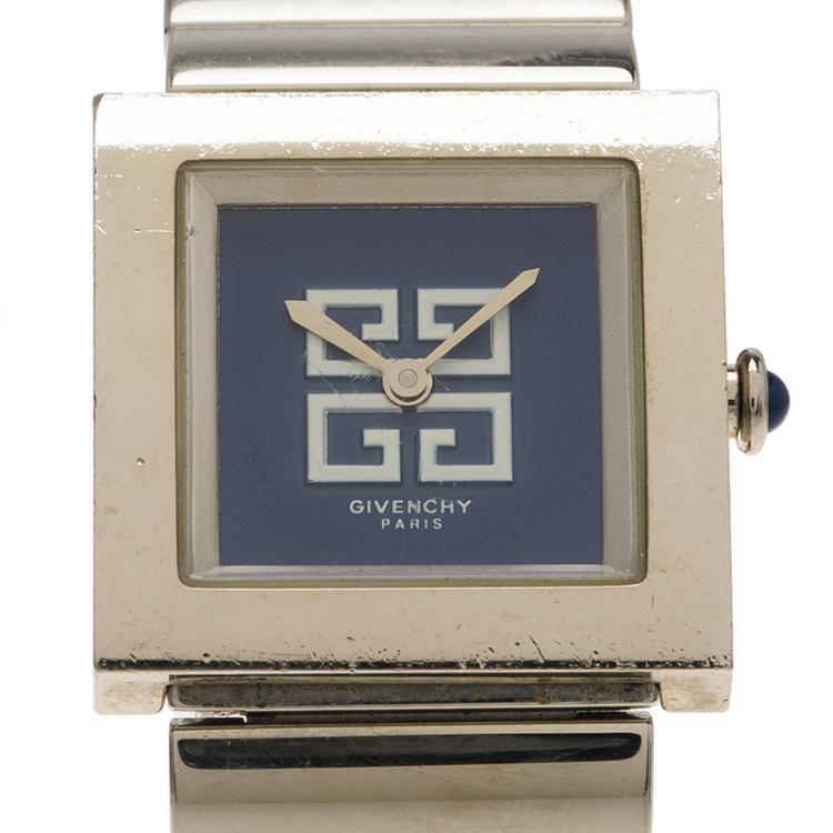 Pre Owned Givenchy Blue Stainless Steel Apsaras Women's Wristwatch 23MM